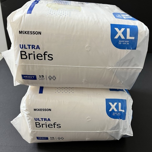 30 McKesson Ultra Brief Diaper Heavy Absorbency Disposable Adult XL Tab Closure - Picture 3 of 5
